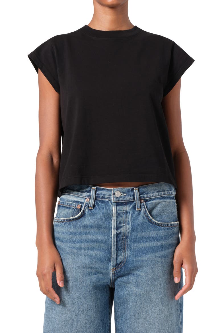 Bryce Cap Sleeve T-Shirt, Main, color, BLACK