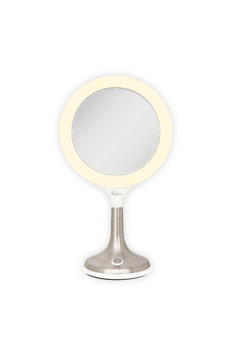 Zadro Mood Therapy Lighted Makeup Mirror with 8X/1X Magnifications, Main, color, White
