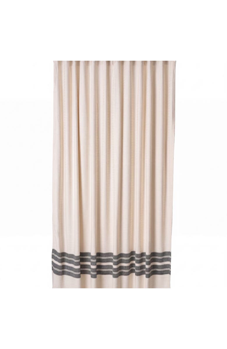 Olive & Linen Costa Turkish Cotton Shower Curtain, Main, color, Black