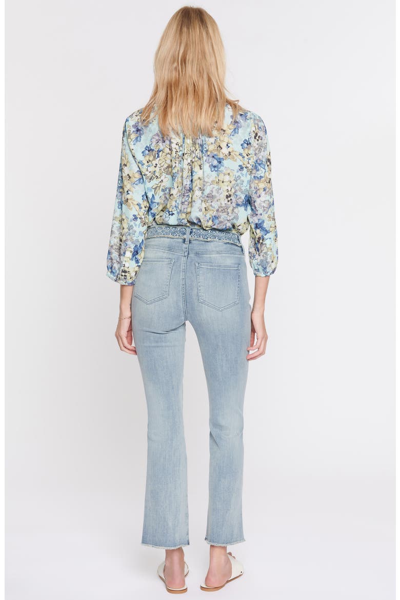 Embroidered High Waist Frayed Ankle Slim Bootcut Jeans, Alternate, color, CLEAN AFFECTION