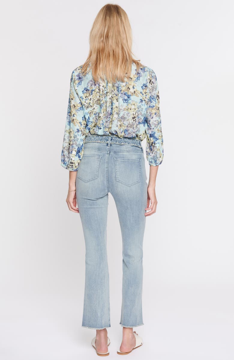 NYDJ Embroidered High Waist Frayed Ankle Slim Bootcut Jeans, Alternate, color, 