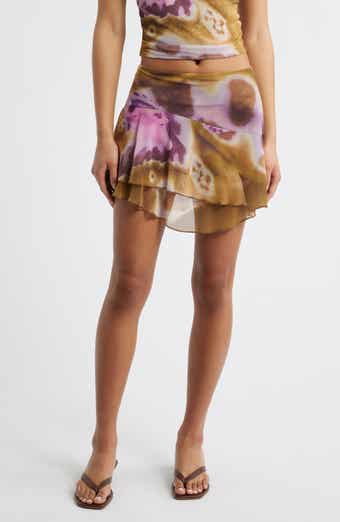 Gustito Tiered Asymmetric Hem Miniskirt