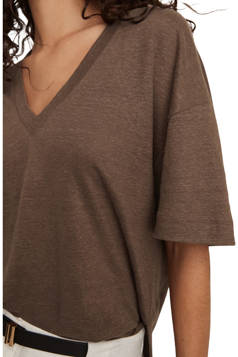 Ember Linen T-Shirt, Alternate, color, BROWN