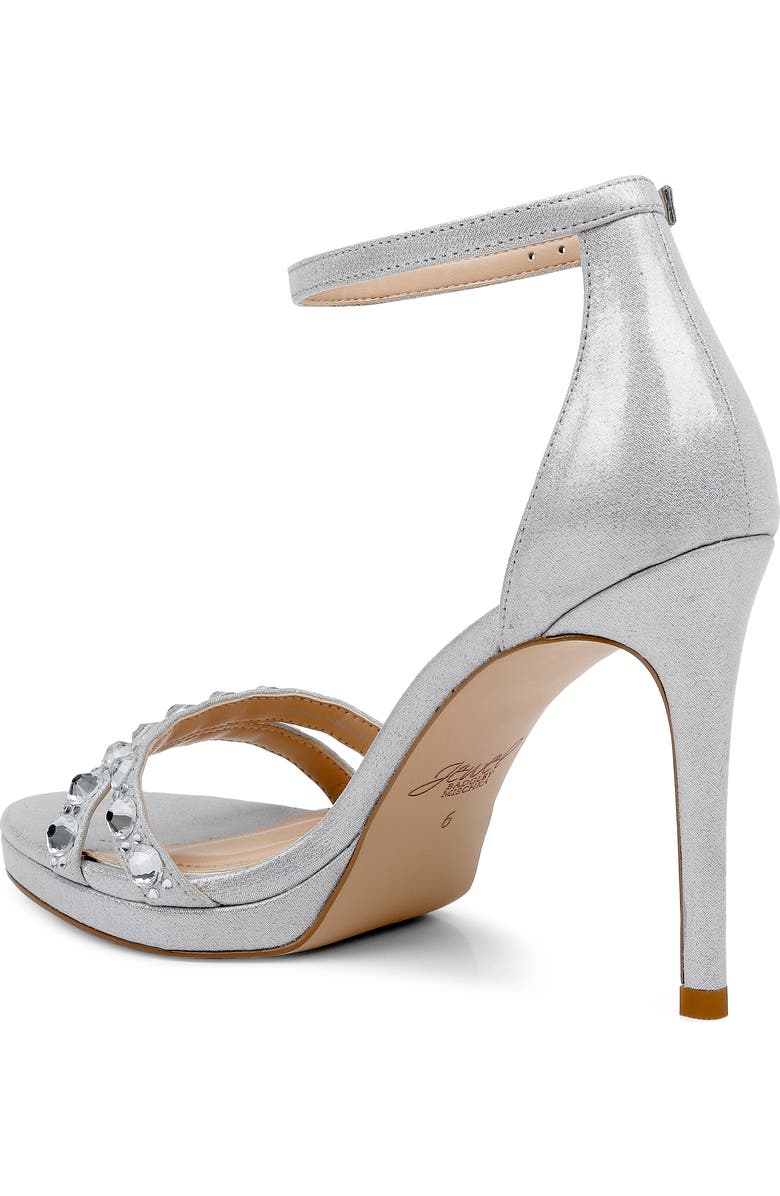 Jewel Badgley Mischka Hustle Ankle Strap Sandal, Alternate, color, Silv Met