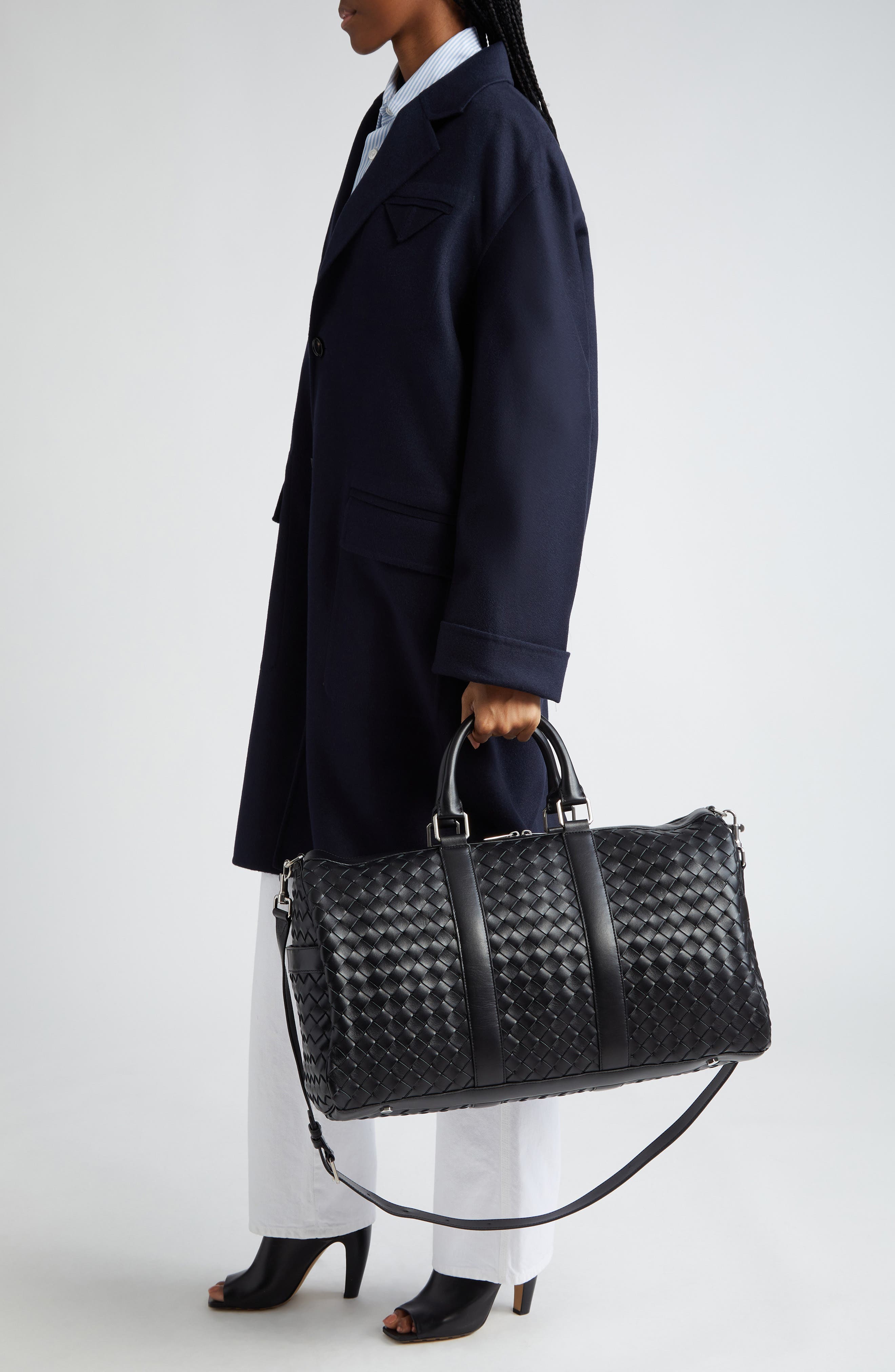 Bottega Veneta Medium Intrecciato Leather Duffle Bag, Alternate, color, 