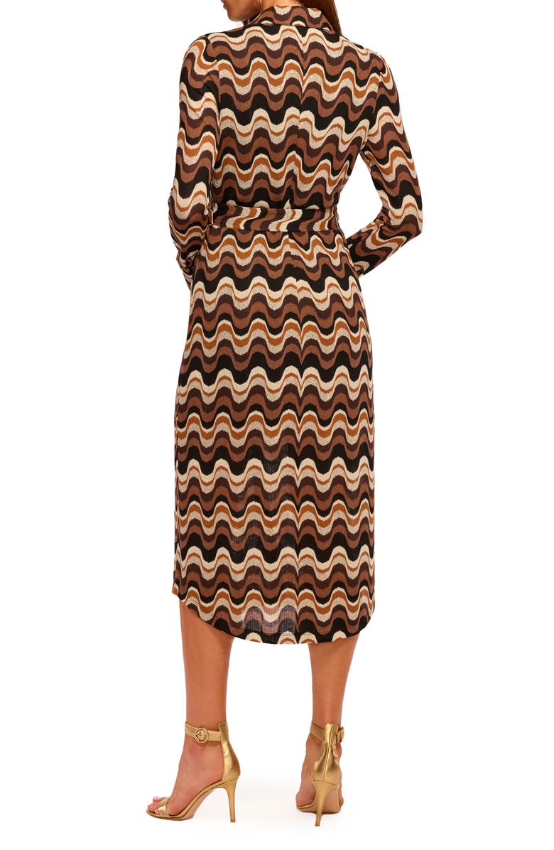 Ramy Brook Lydia Wavy Stripe Long Sleeve Sweater Shirtdress, Alternate, color, Black Multi