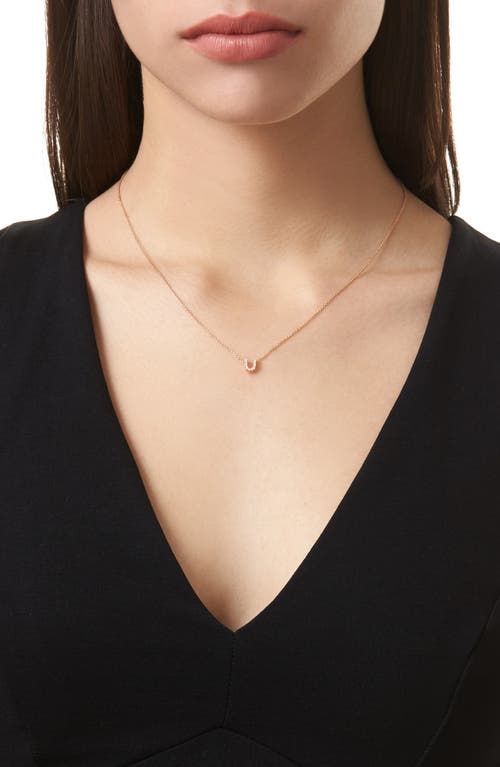Bony Levy Diamond Pavé Initial Pendant Necklace In 18k Rose Gold - U