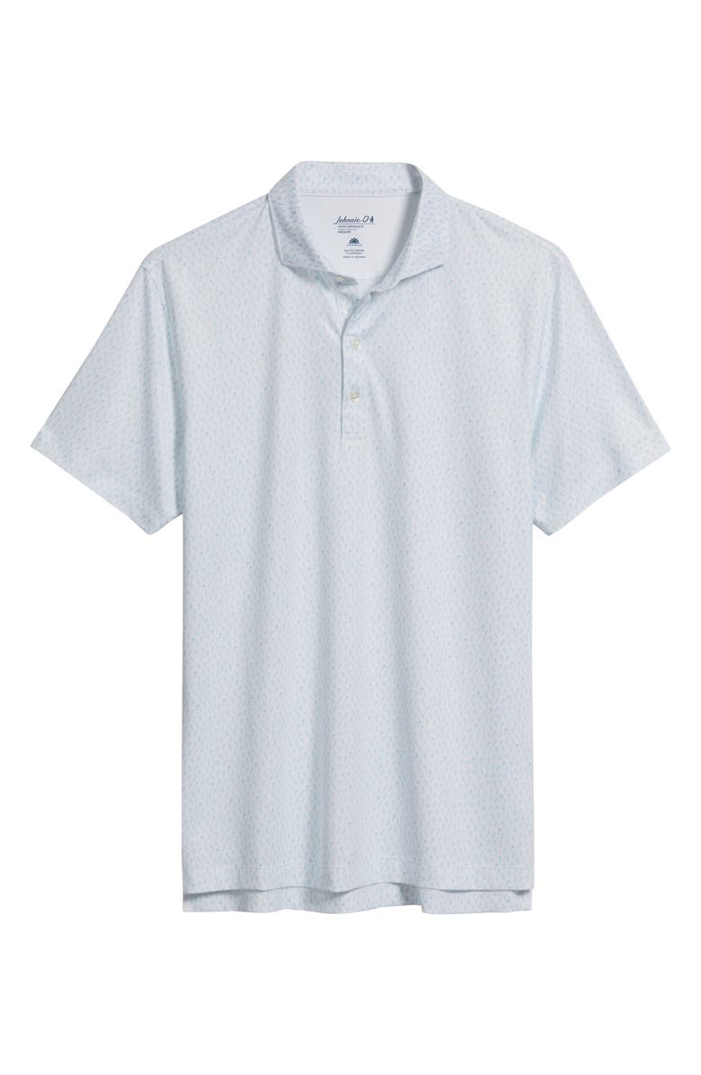 johnnie-O Marina Palm Tree Print Performance Jersey Polo, Alternate, color, Maliblu