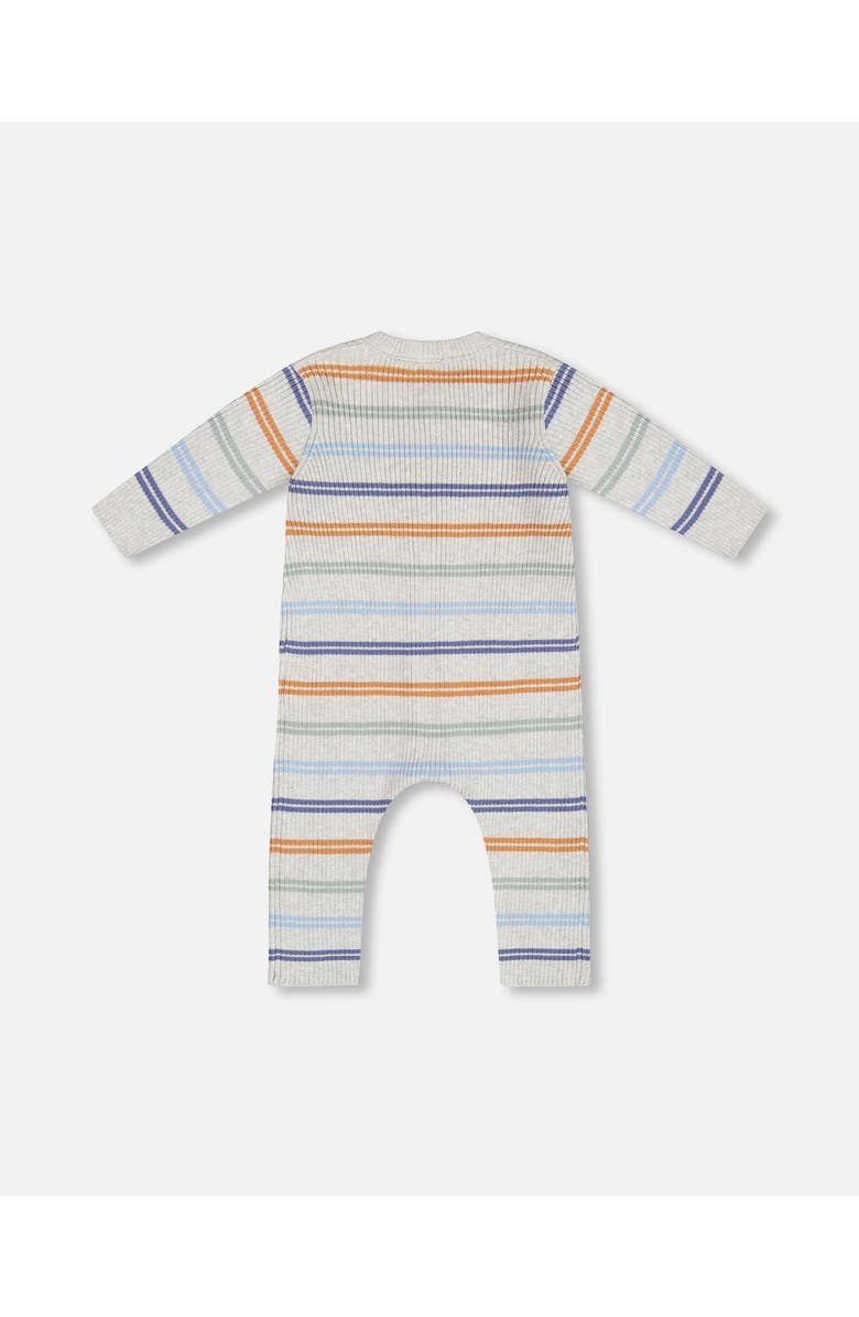 Deux par Deux Baby Boy's Knitted Jumpsuit Stripe Hazel And Blue, Alternate, color, 