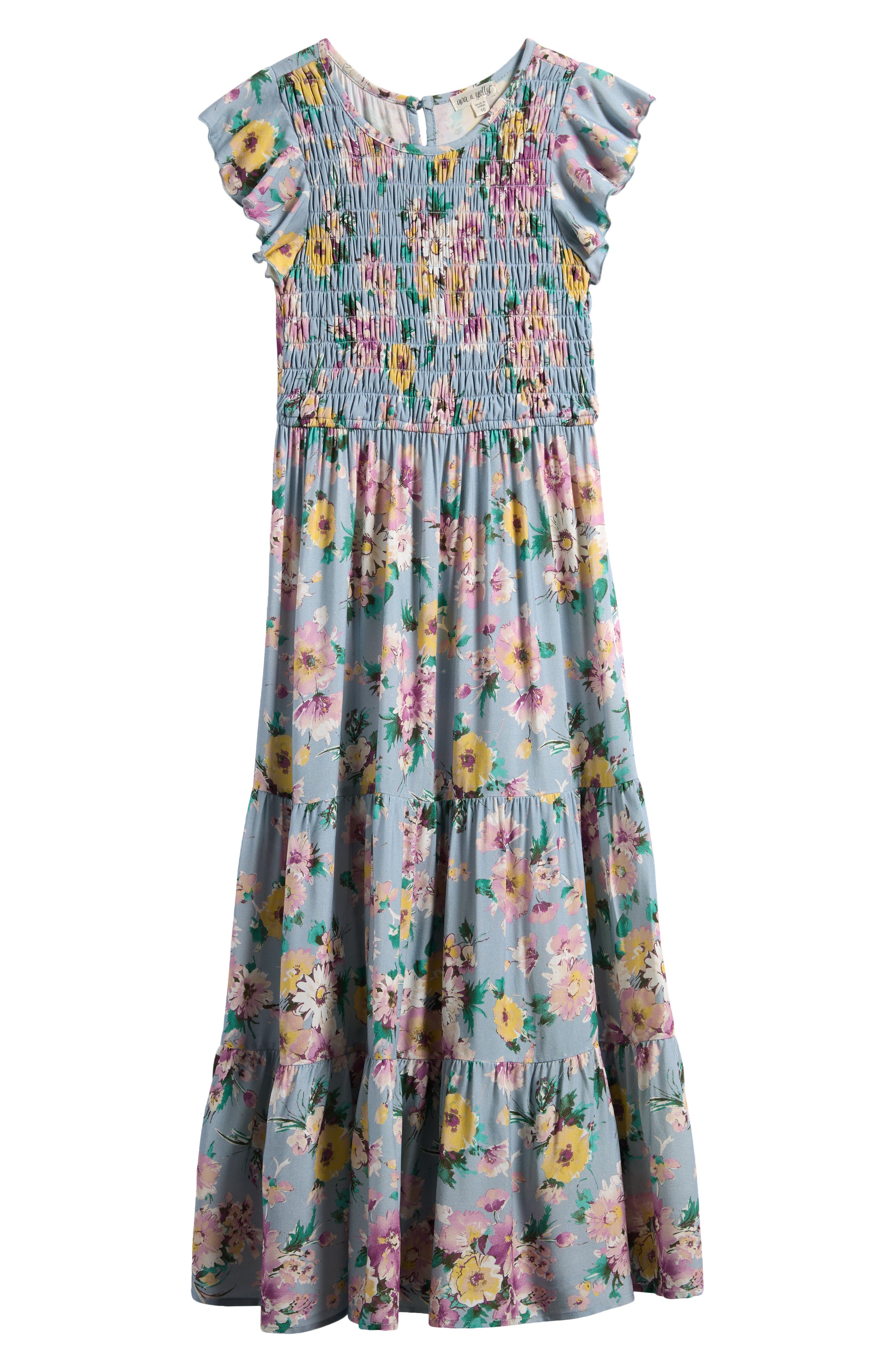 Ava & Yelly Kids' Floral Maxi Dress