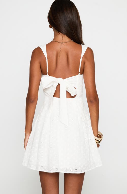 PRINCESS POLLY PRINCESS POLLY XANTHUS EYELET TIE BACK COTTON BLEND MINIDRESS