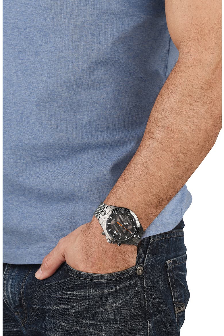 Griffith Chronograph Bracelet Watch, 46mm, Alternate, color, BLACK