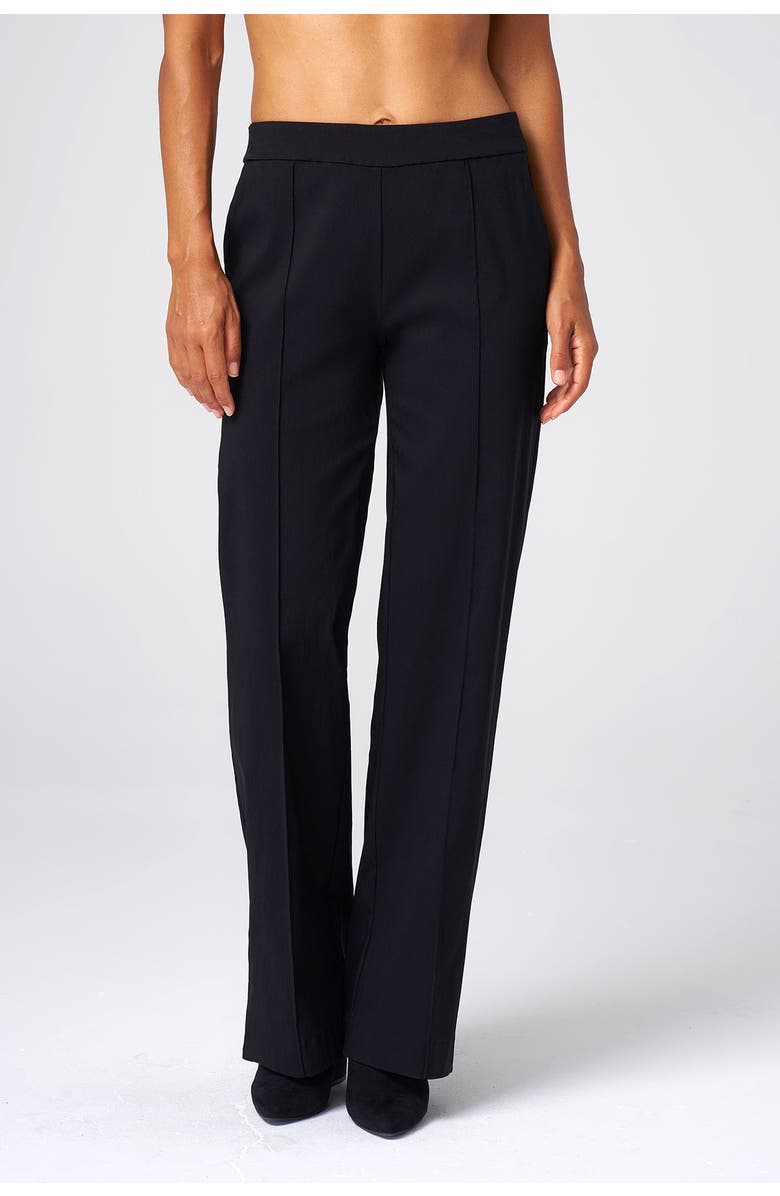 Franne Golde Wilshire Stretch Straight-Leg Pant, Main, color, Black