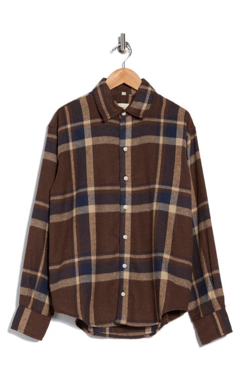 Dl1961 Themla Oversize Plaid Flannel Button-up Shirt In Brown