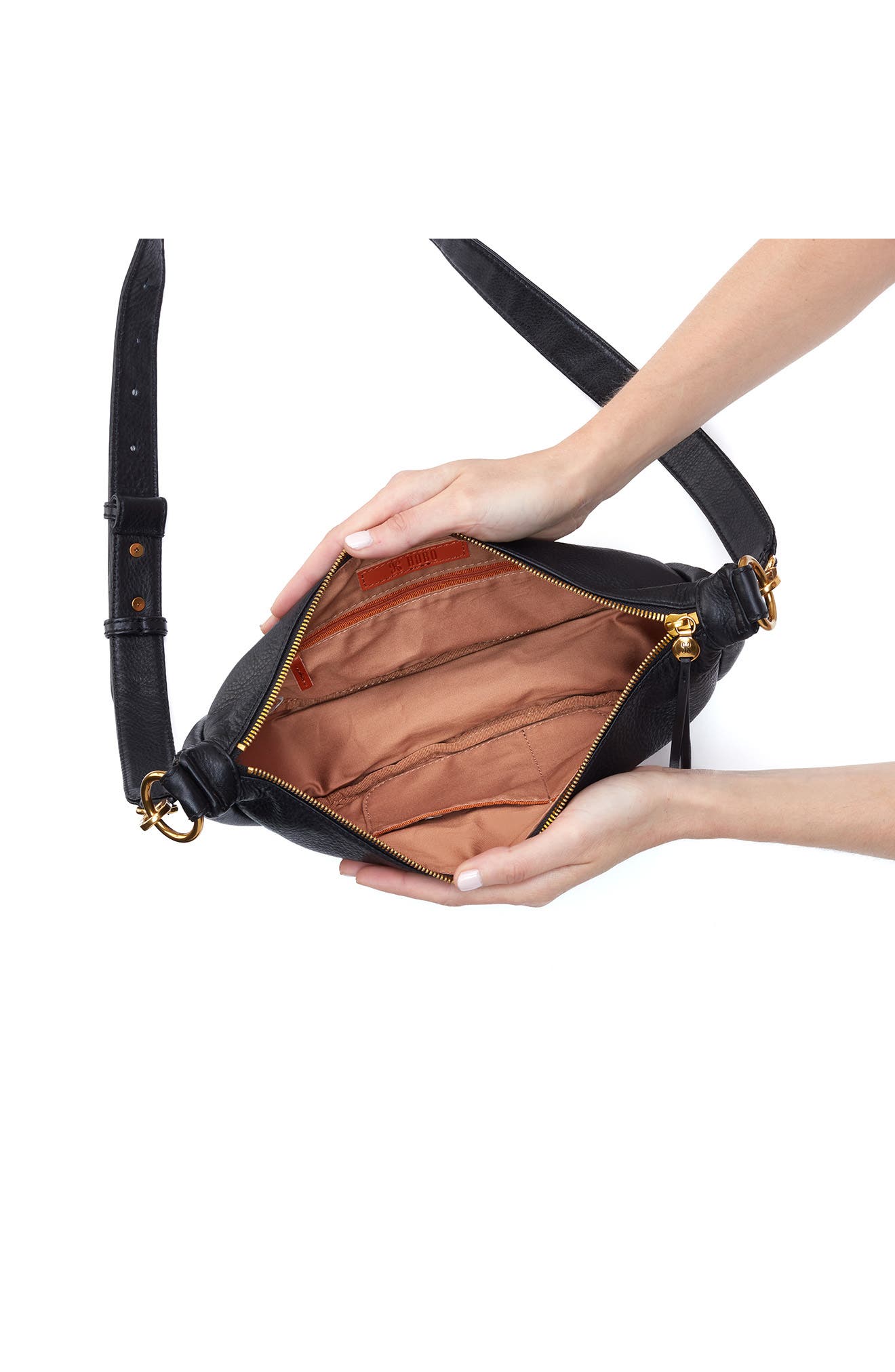 HOBO Knox Leather Crescent Crossbody Bag, Alternate, color, 