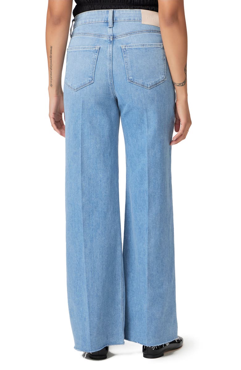 PAIGE Anessa Raw Hem Wide Leg Jeans, Alternate, color, 