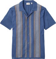Bonobos Hudson Cabana Stripe Short Sleeve Cotton Button-Up Sweater
