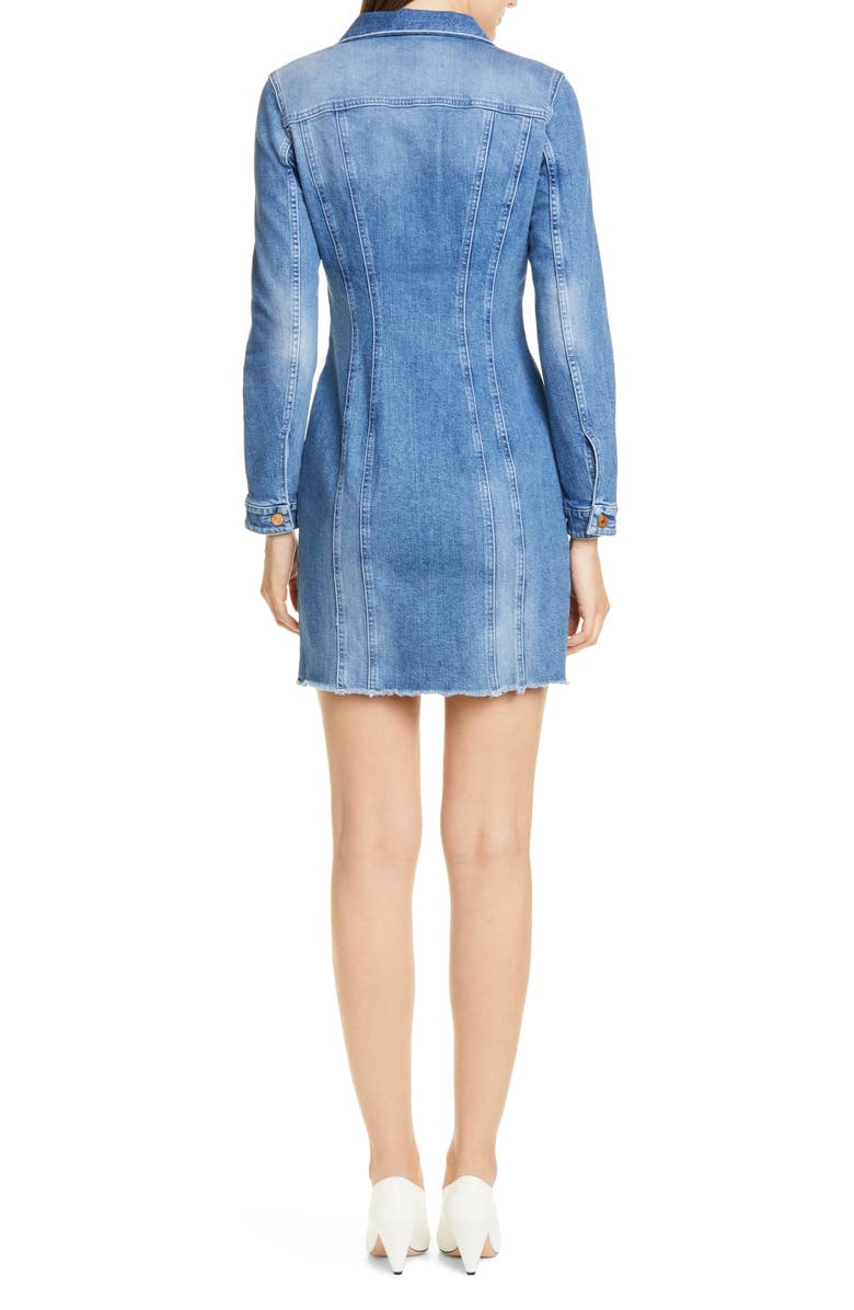 HUGO Long Sleeve Denim Minidress, Alternate, color, 