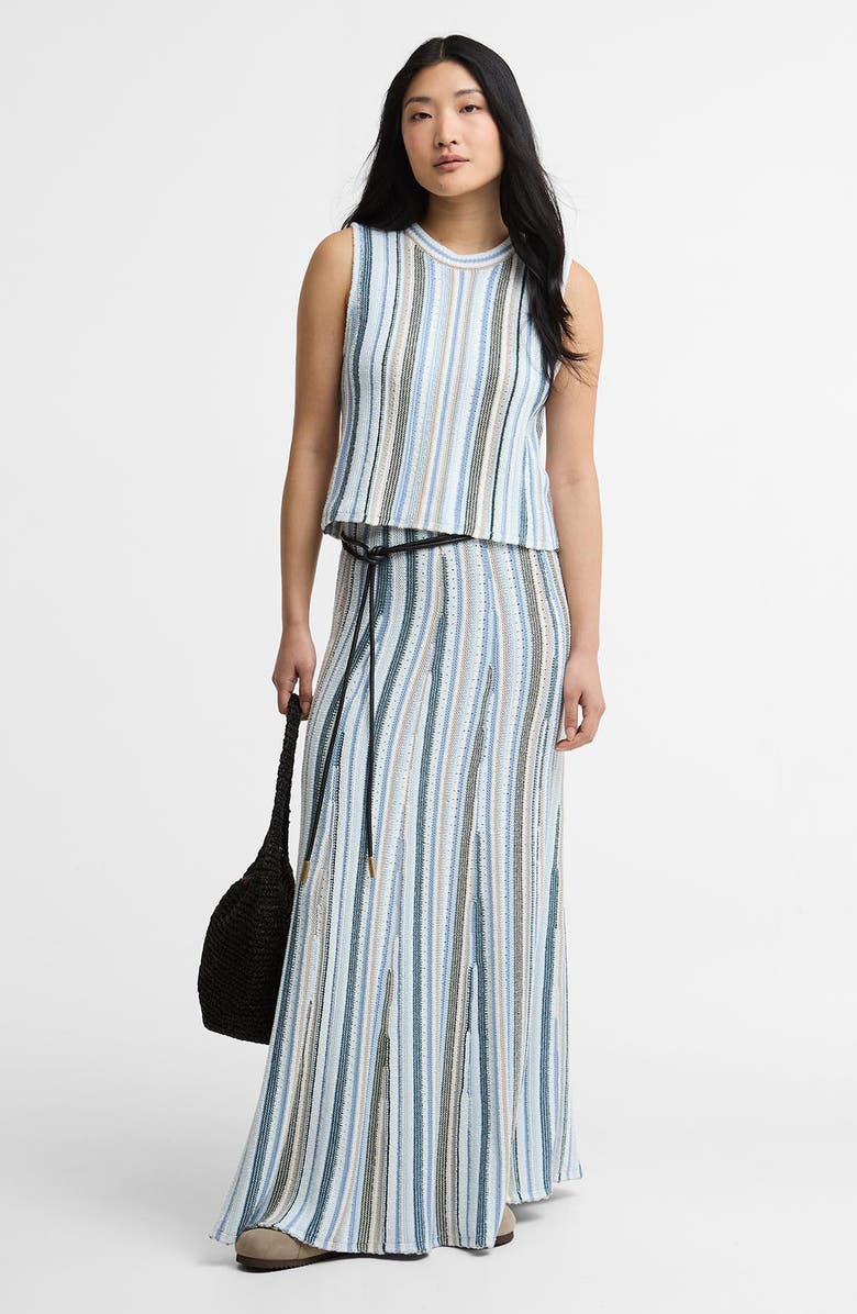 Barbour Josie Stripe Knit Cotton Blend Tank, Alternate, color, White/ Blue Multi