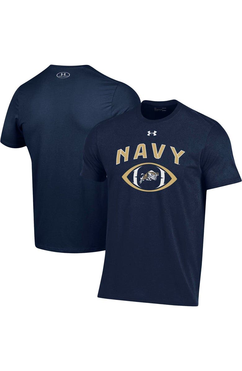 Under Armour Men's Under Armour Navy Navy Midshipmen Football Icon T-Shirt, Alternate, color,