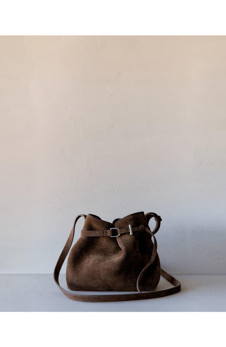 MANGO Suede Buckle Shoulder Bag, Alternate, color,