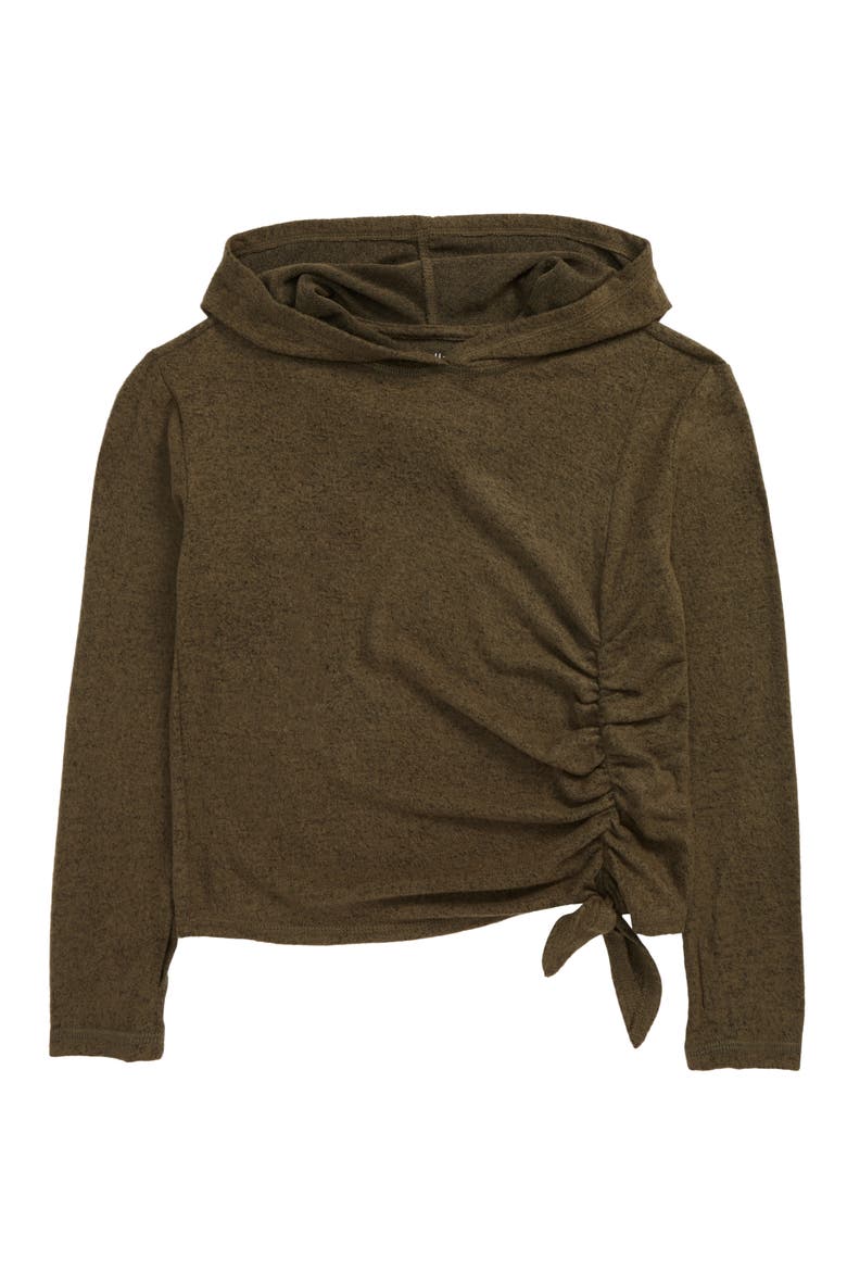 Supersoft Side Tie Hoodie, Main, color, GREEN PARK HEATHER