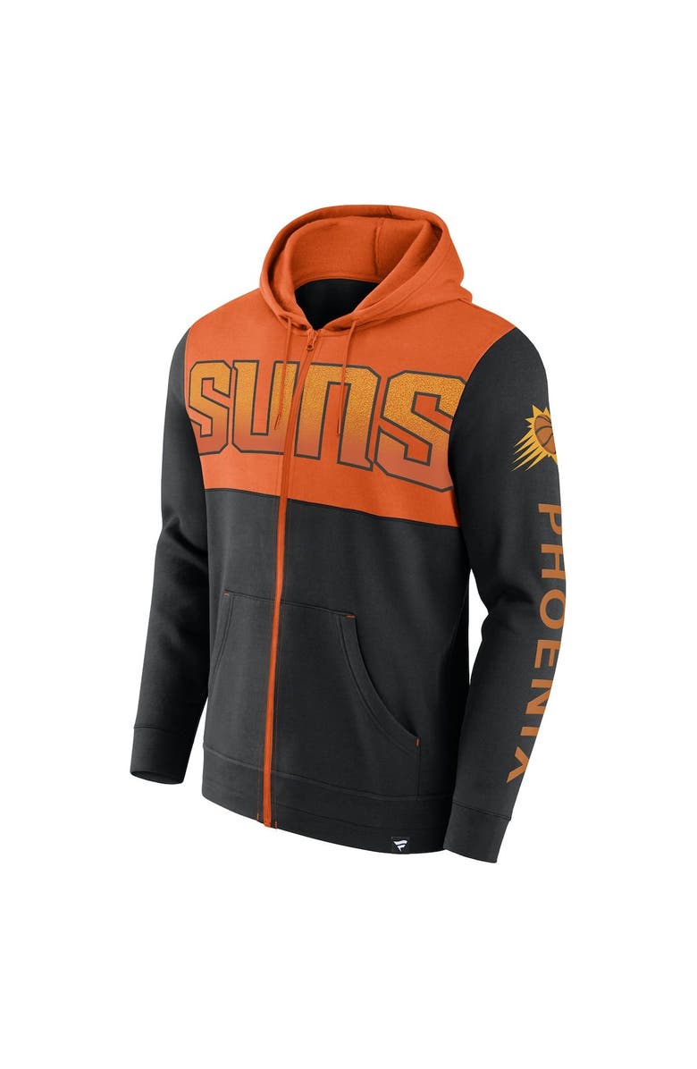 FANATICS Men's Fanatics Branded Black/Orange Phoenix Suns Skyhook Colorblock Full-Zip Hoodie, Alternate, color, Black