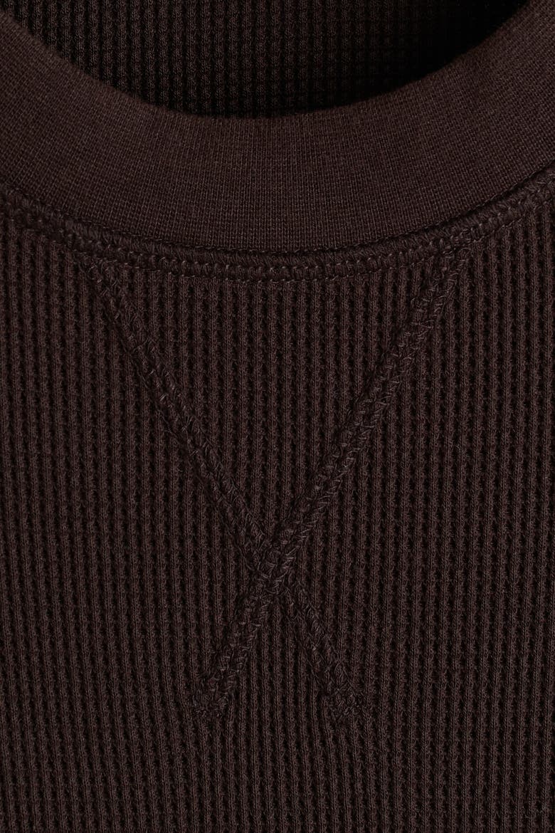 Waffled Long-sleeved T-shirt, Alternate, color, Dark brown