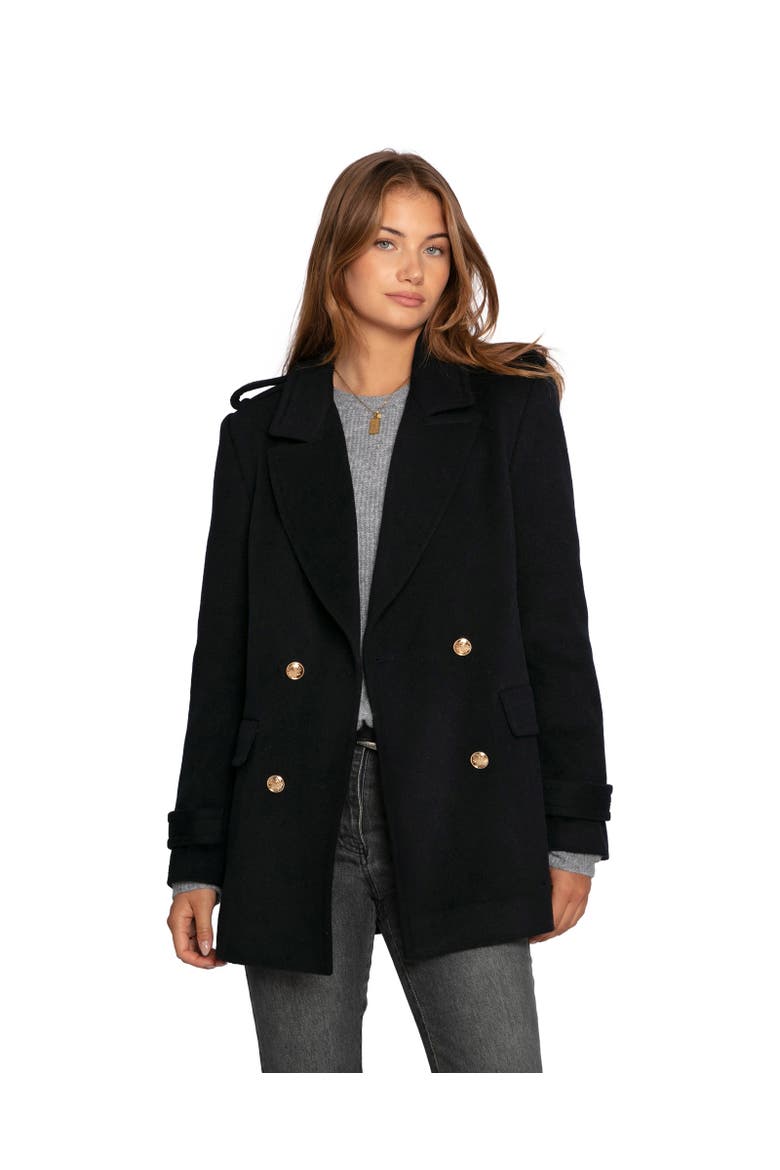 Harbour Military Wool Blend Pea Coat, Alternate, color, Navy
