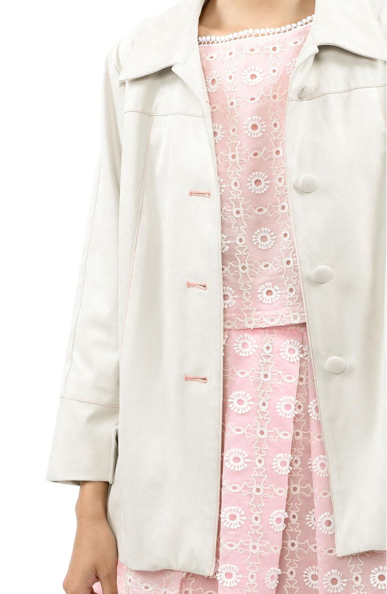 Anna Sui Faux Suede Coat, Alternate, color, Cream