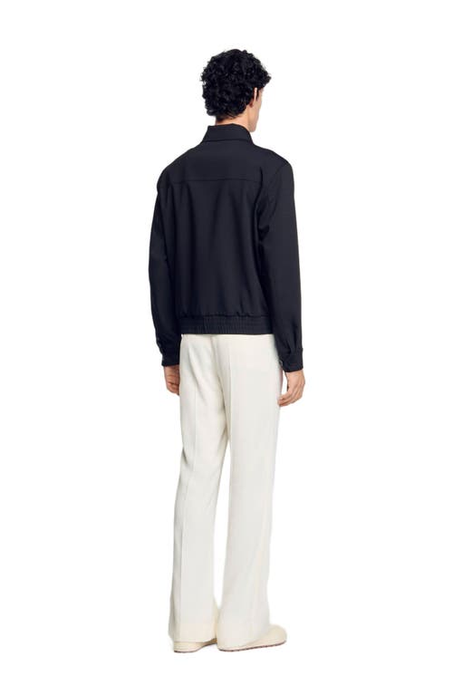 Sandro Zip-up Jacket In Black