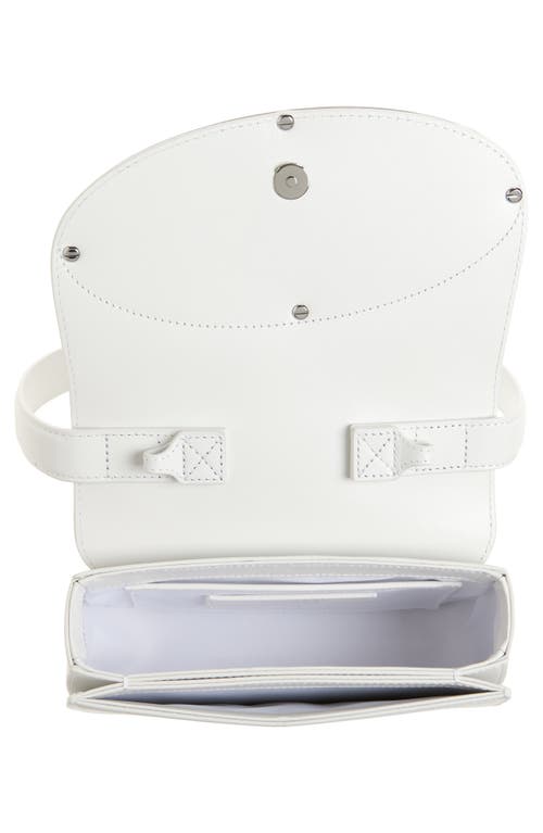 Diesel 1dr White Shoulder Bag With Oval D Patch In Leather Woman In White