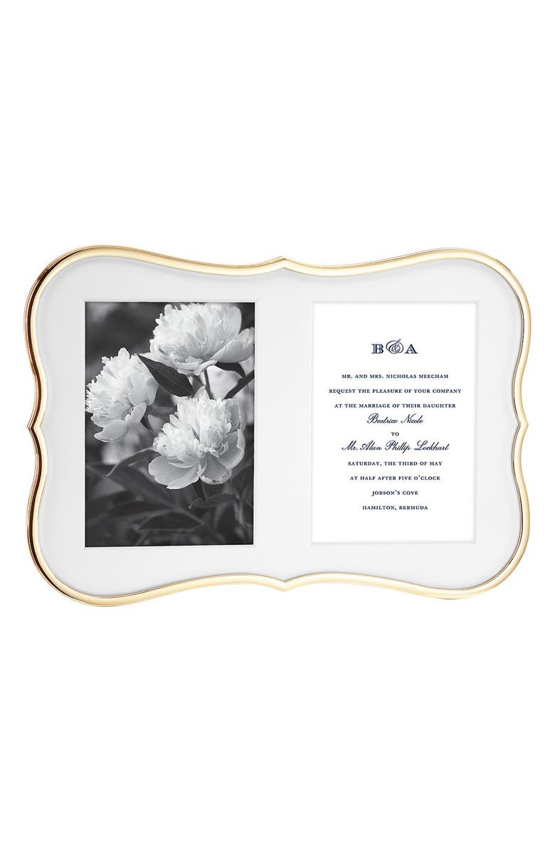 Kate Spade New York 'crown point' invitation bridal picture frame, Alternate, color, Gold