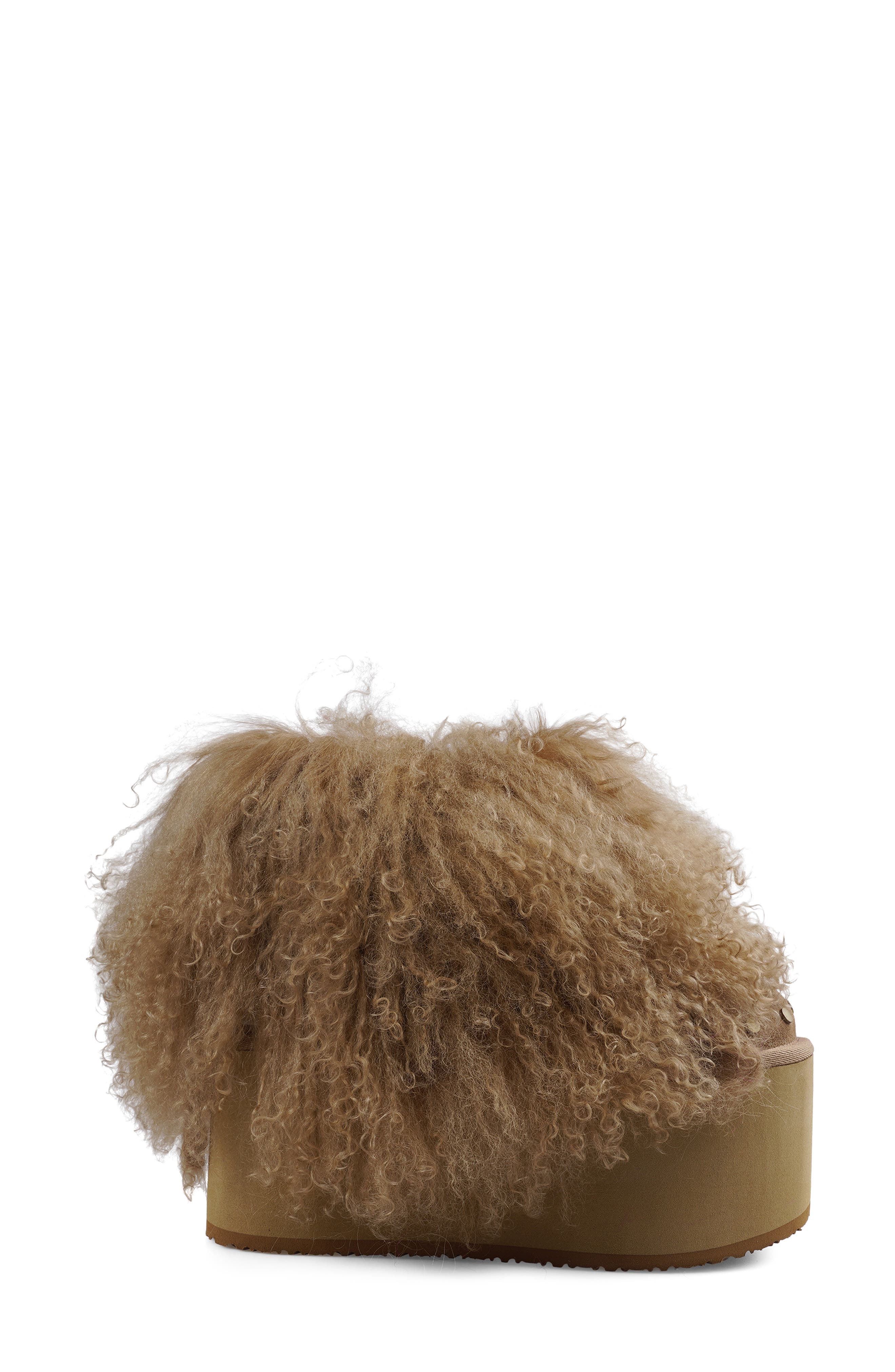 Alleja Genuine Shearling Platform Bootie, Alternate, color, BROWN