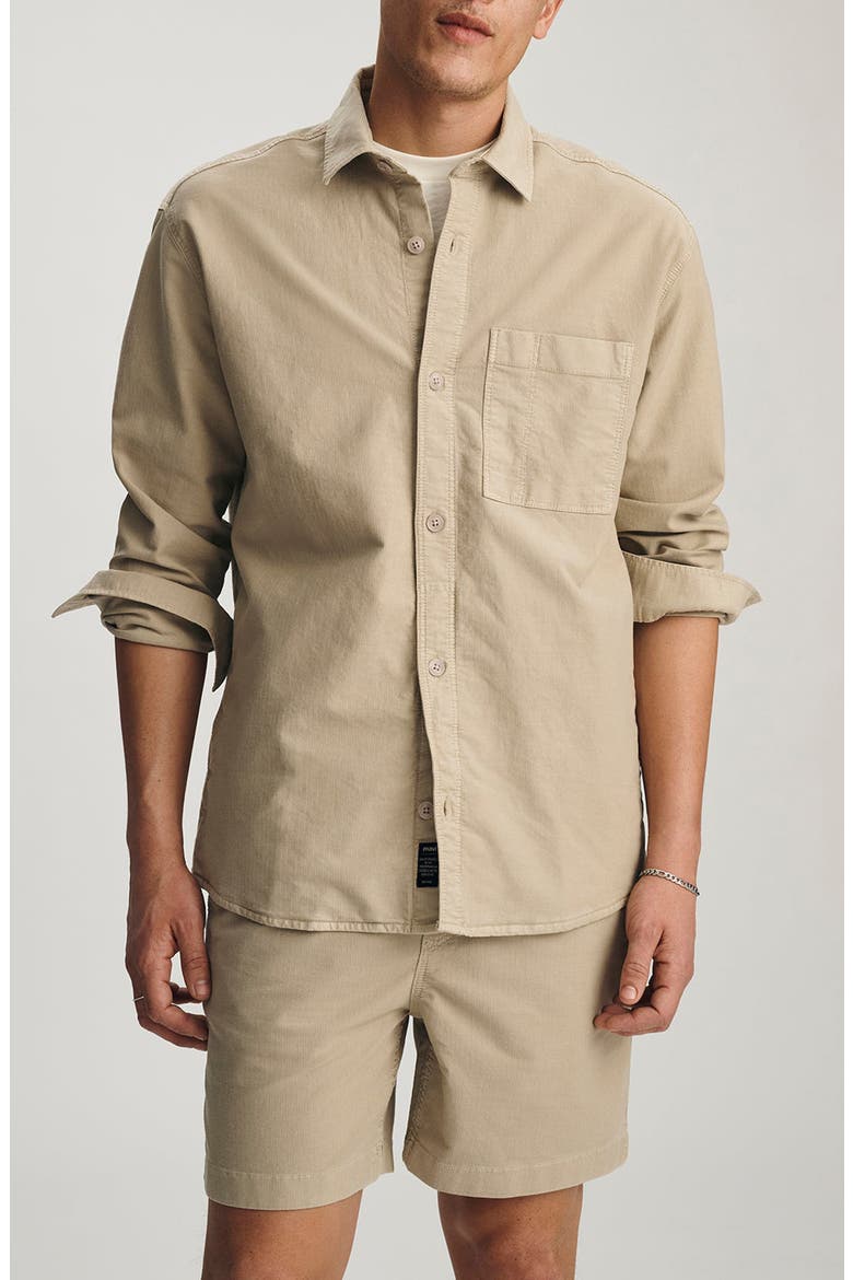 Textured Button-Up Shirt, Main, color, FEATHER GRAY