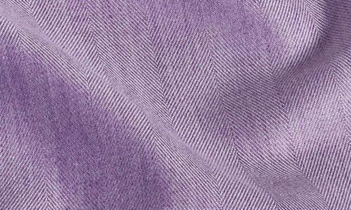 David Donahue Spread Collar Herringbone Sport Shirt In Lilac