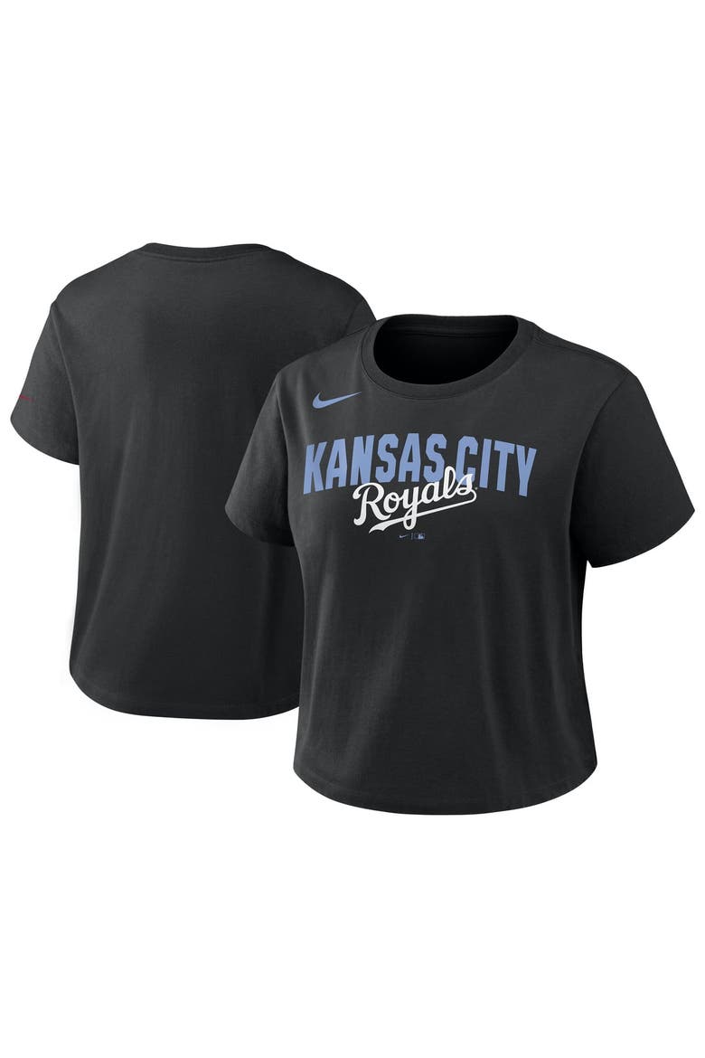 Women's Nike Black Kansas City Royals Mod Cropped T-Shirt, Main, color, Black