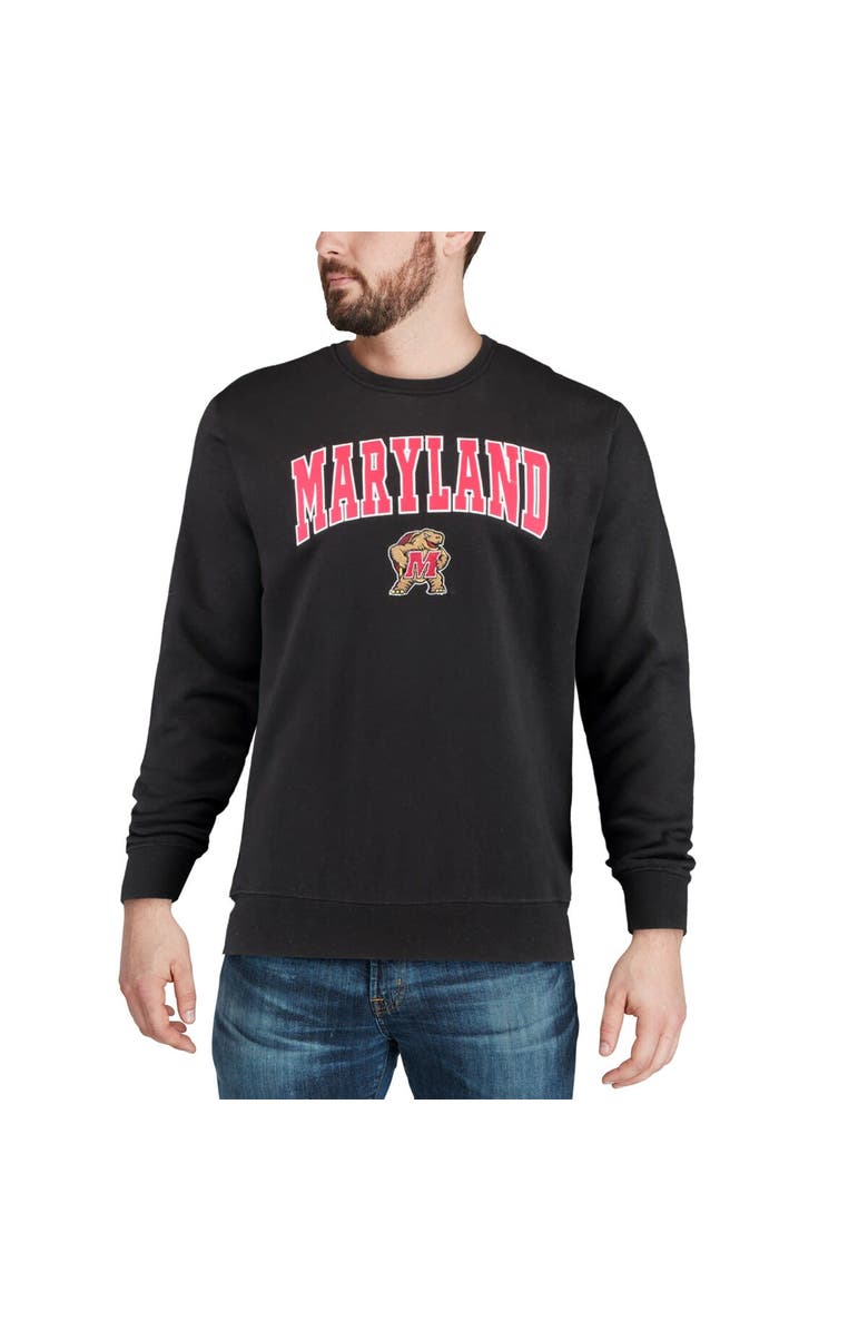 COLOSSEUM Men's Colosseum Black Maryland Terrapins Arch & Logo Crew Neck Sweatshirt, Alternate, color, Black