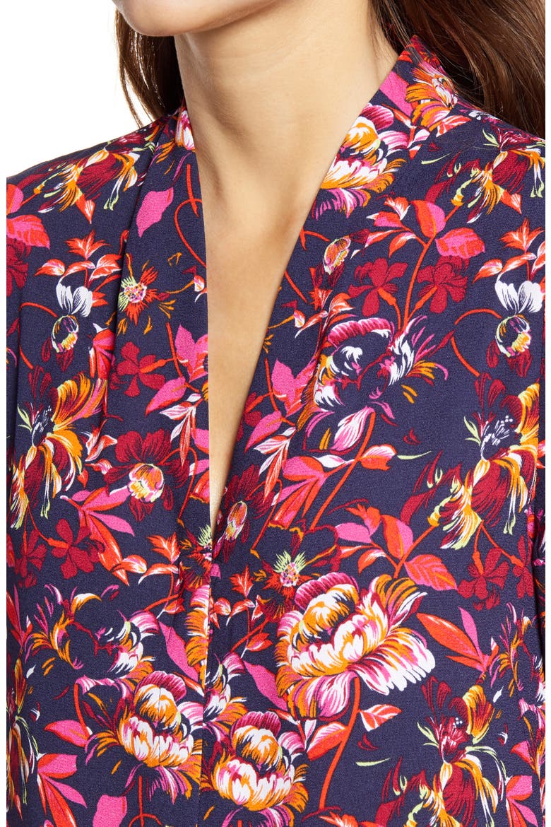 V-Neck Top, Alternate, color, NAVY MULTI FRIDA FLORAL