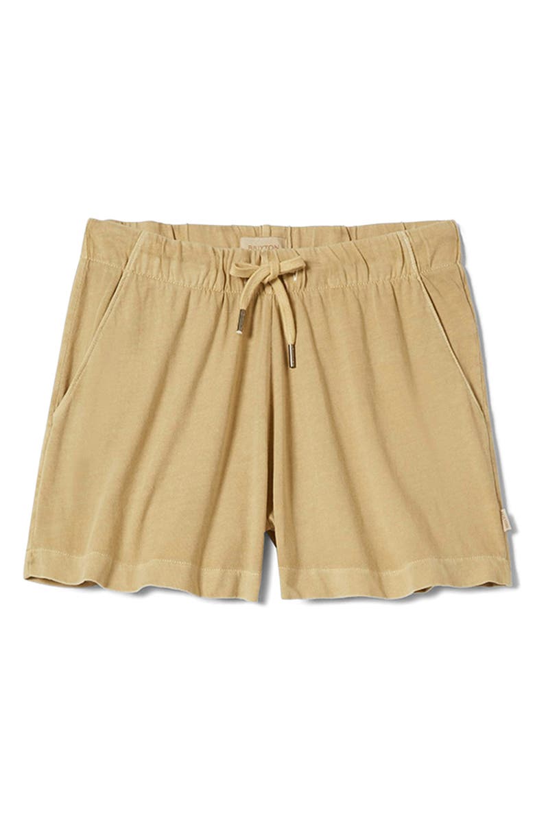 Brixton Carefree Organic Cotton Drawstring Lounge Shorts, Alternate, color, Pale Khaki