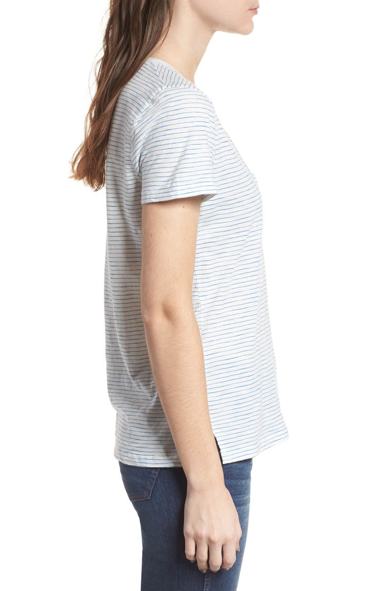Madewell Whisper Cotton Stripe V-Neck Tee, Alternate, color,