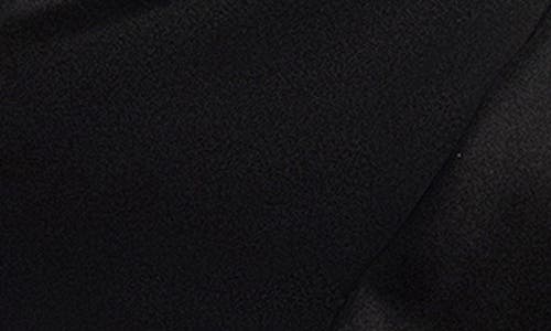 Xscape Evenings One-shoulder Ruffle Detail Scuba Gown In Black