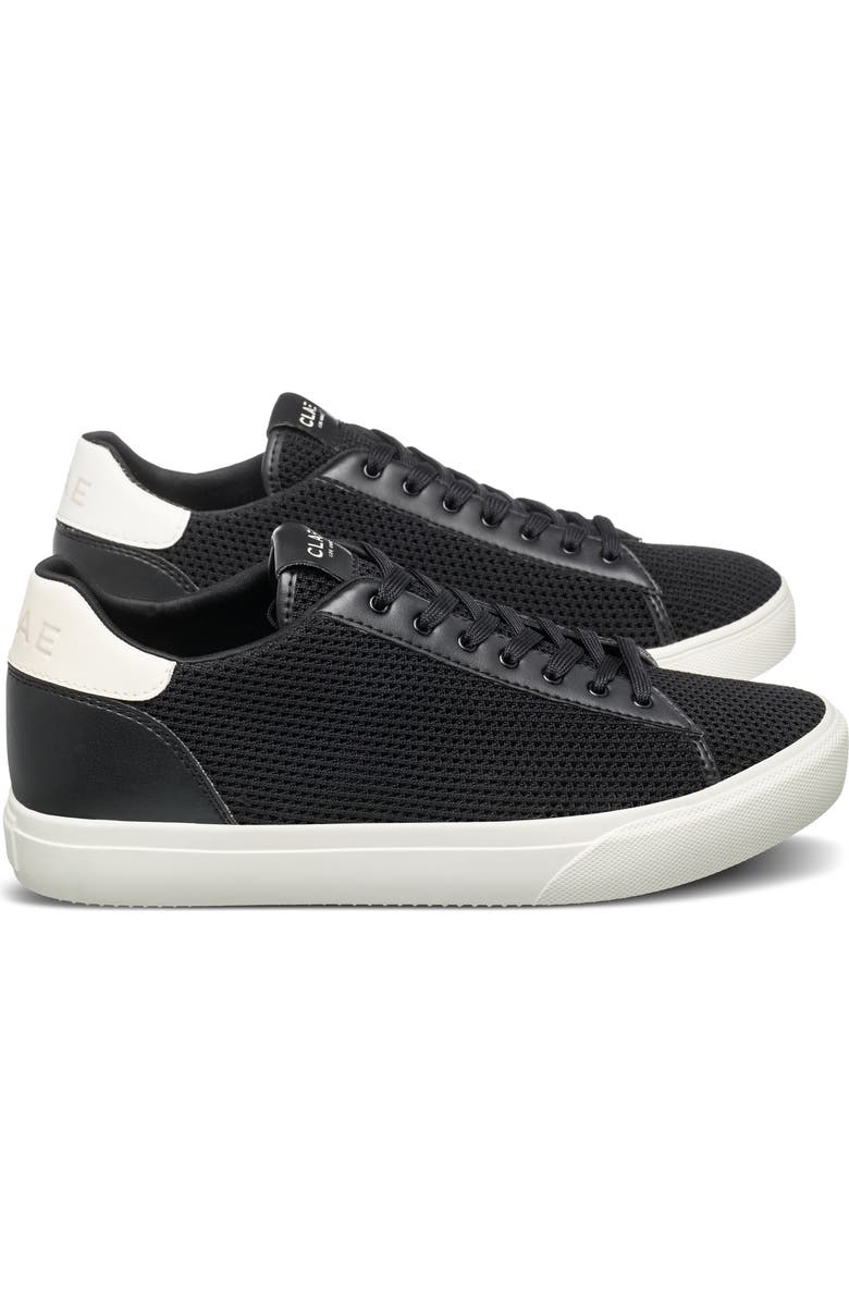 CLAE Bradley Knit Low Top Sneaker, Alternate, color, Black White Cactus