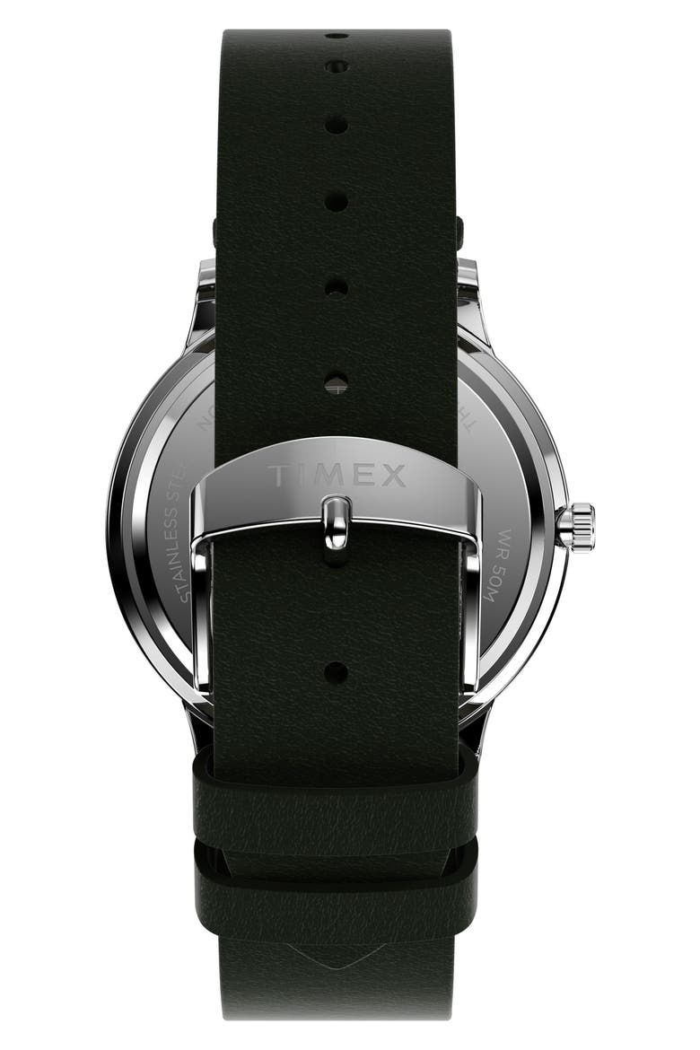 Waterbury Leather Strap Watch, 40mm, Alternate, color, GREEN