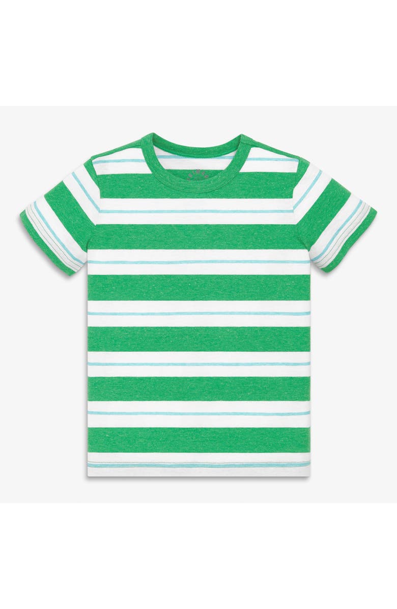 Primary Kids Heathered Tee, Main, color, Green Apple Mist Dock Stripe