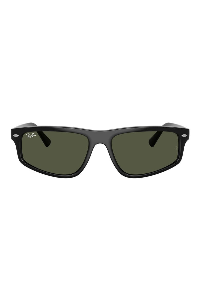 59mm Irregular Sunglasses, Main, color, BLACK / GREEN