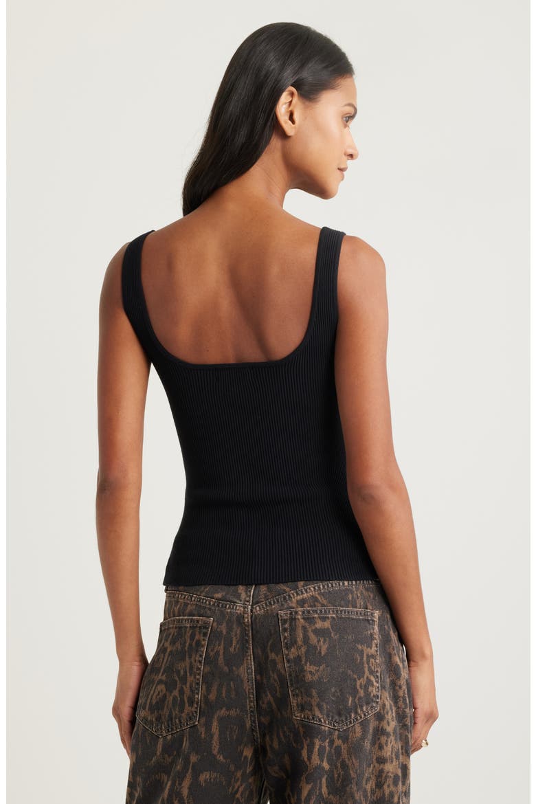 Luxe Sculpt Rib Tank, Alternate, color, BLACK
