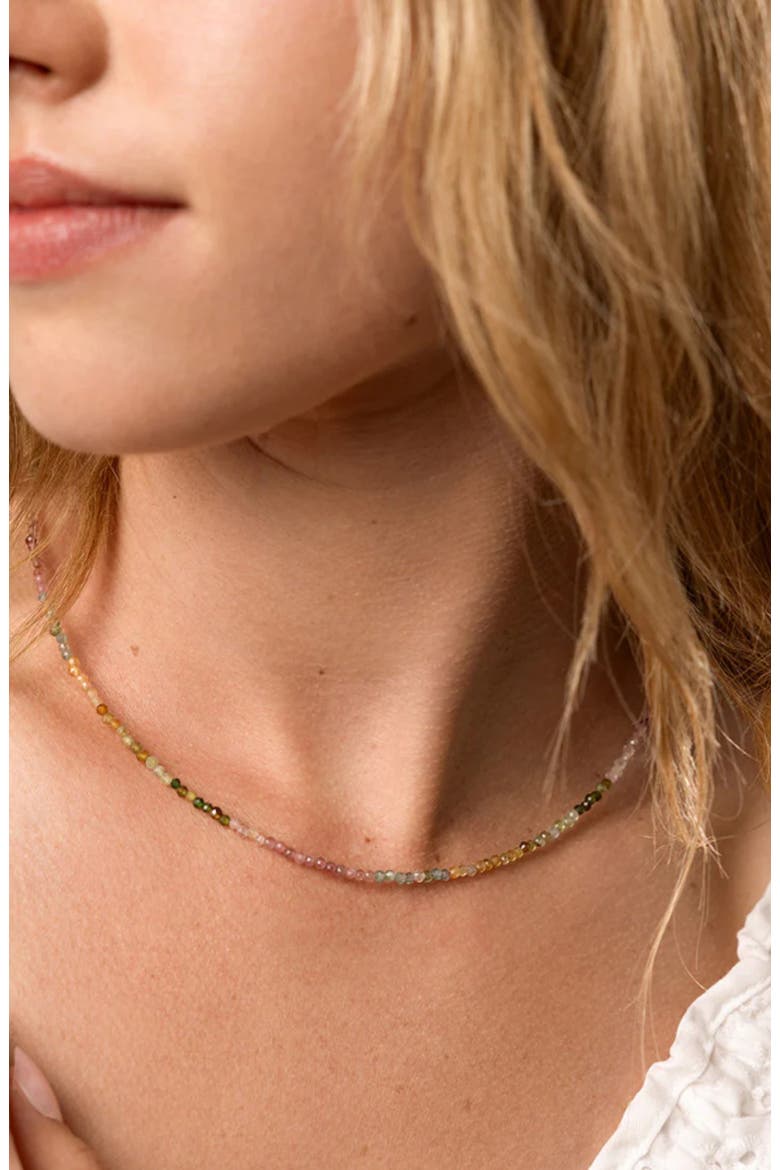Tourmaline Beaded Necklace, Alternate, color, Gold Vermeil