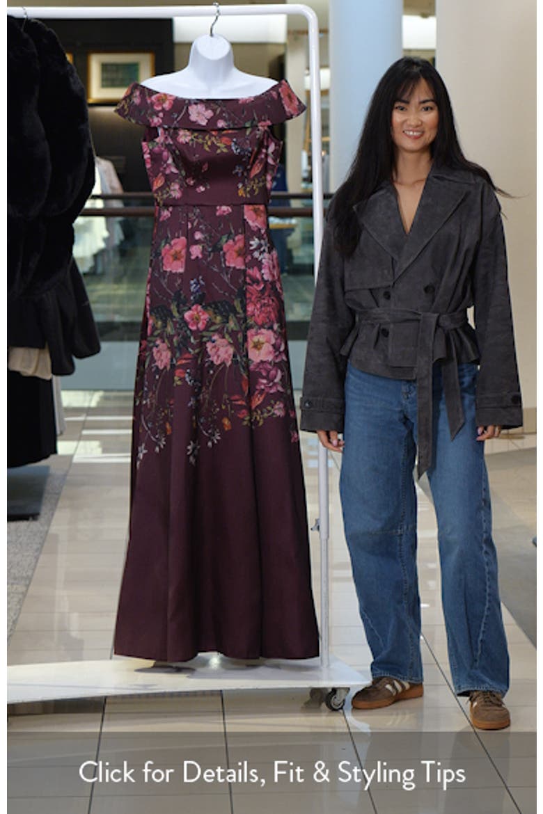Off Shoulder Garden Floral Mikado Ballgown video