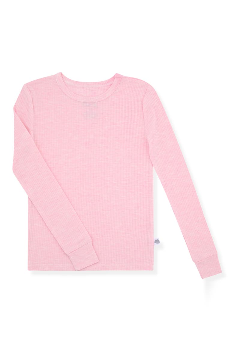 Kids' Rib Fitted Two-Piece Pajama Set, Alternate, color, PINK